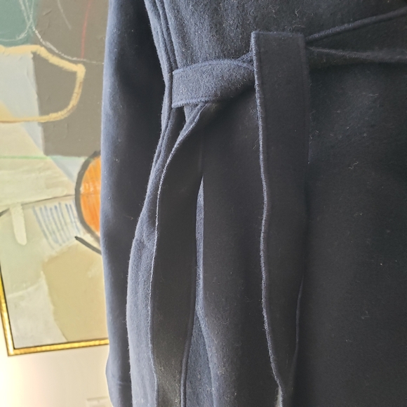 Tout à Coup | Two-tone Wool-blend Coat with Corset Lace-up Back and Tie Front - Picture 6 of 13